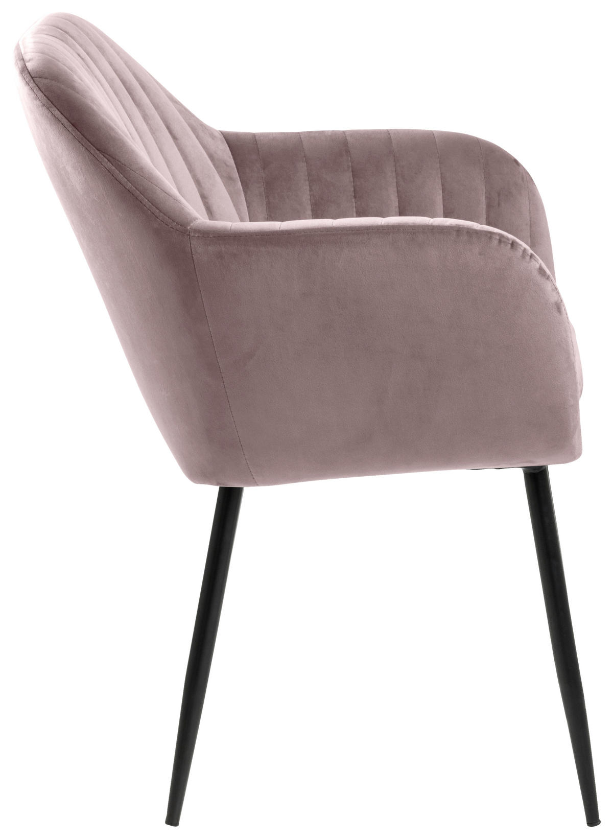 ARMLEHNSTUHL  in Velours  - Schwarz/Altrosa, Trend, Textil/Metall (57/83/59cm) - Ambia Home