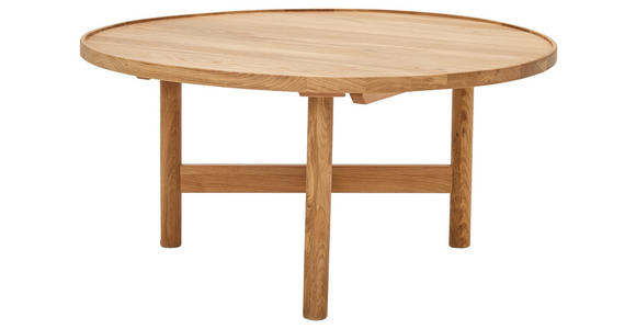 COUCHTISCH Wildeiche massiv 80/80/40 cm rund Wildeiche - Wildeiche, Design, Holz (80/80/40cm) - Linea Natura