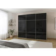 SCHWEBETÜRENSCHRANK  in Schwarz, Champagner  - Champagner/Schwarz, KONVENTIONELL, Glas/Holzwerkstoff (242/223/68cm) - Novel