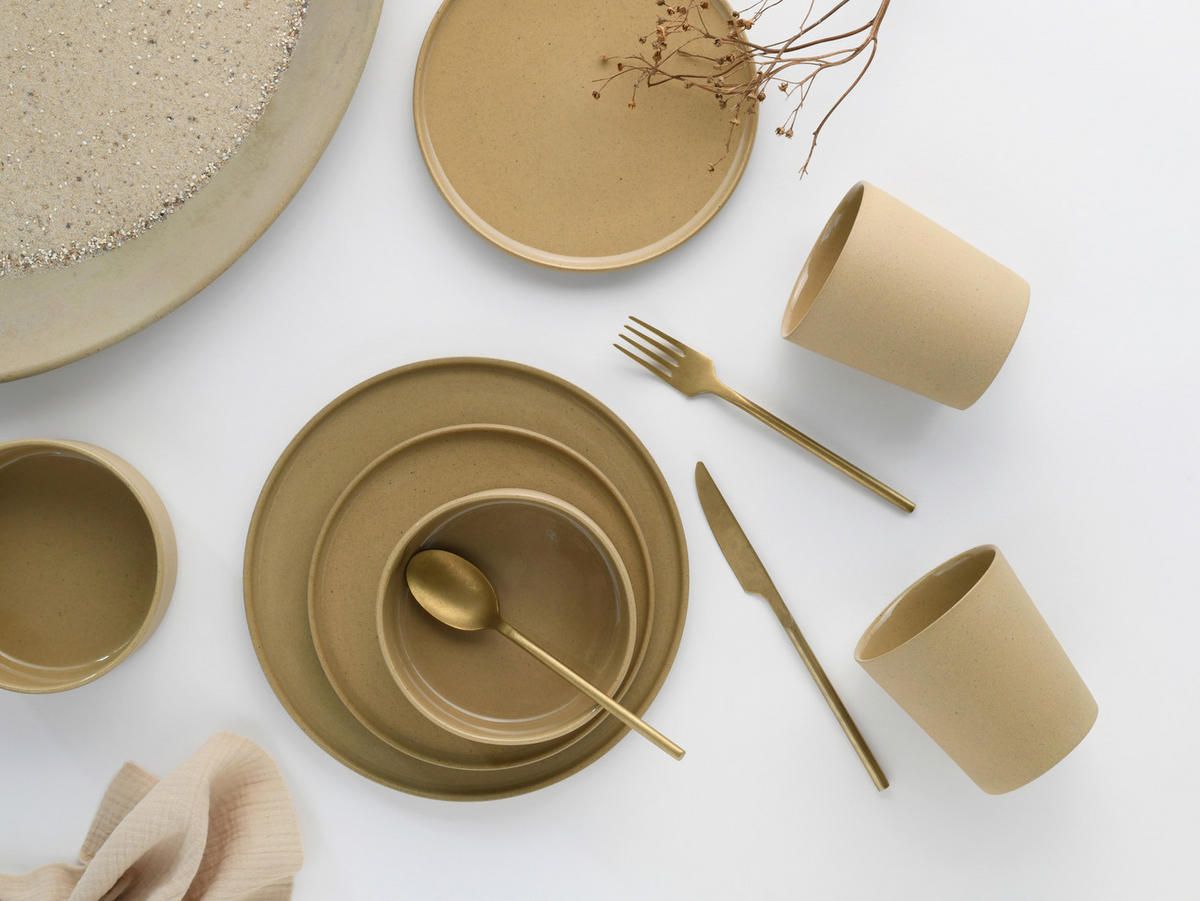 KOMPLETT SERVIS 16 delar  - sandfärgad, Trend, keramik - Creatable