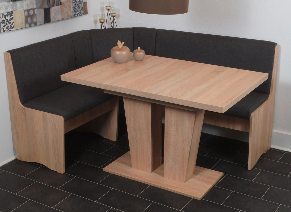 ECKBANKGRUPPE in Holzwerkstoff, Textil Sonoma Eiche, Anthrazit  - Anthrazit/Sonoma Eiche, KONVENTIONELL, Holz/Holzwerkstoff (165/89/125cm) - MID.YOU