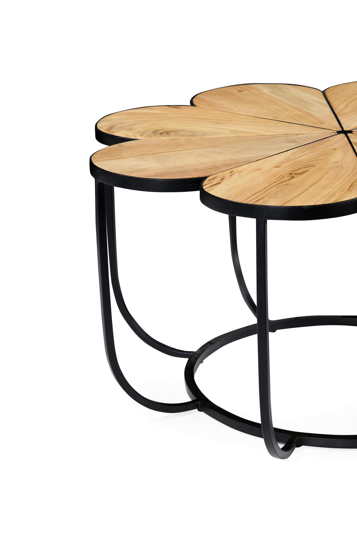 COUCHTISCH Akazie vollmassiv 80/40/80 cm rund Schwarz, Akaziefarben  - Schwarz/Akaziefarben, Basics, Holz/Metall (80/40/80cm) - Livetastic