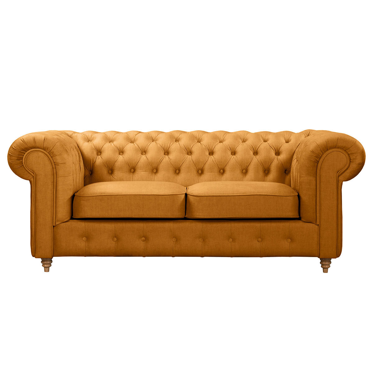 SCHLAFSOFA Mikrofaser Bernsteinfarben  - Bernsteinfarben/Braun, Design, Holz/Textil (190/74/91cm) - P & B