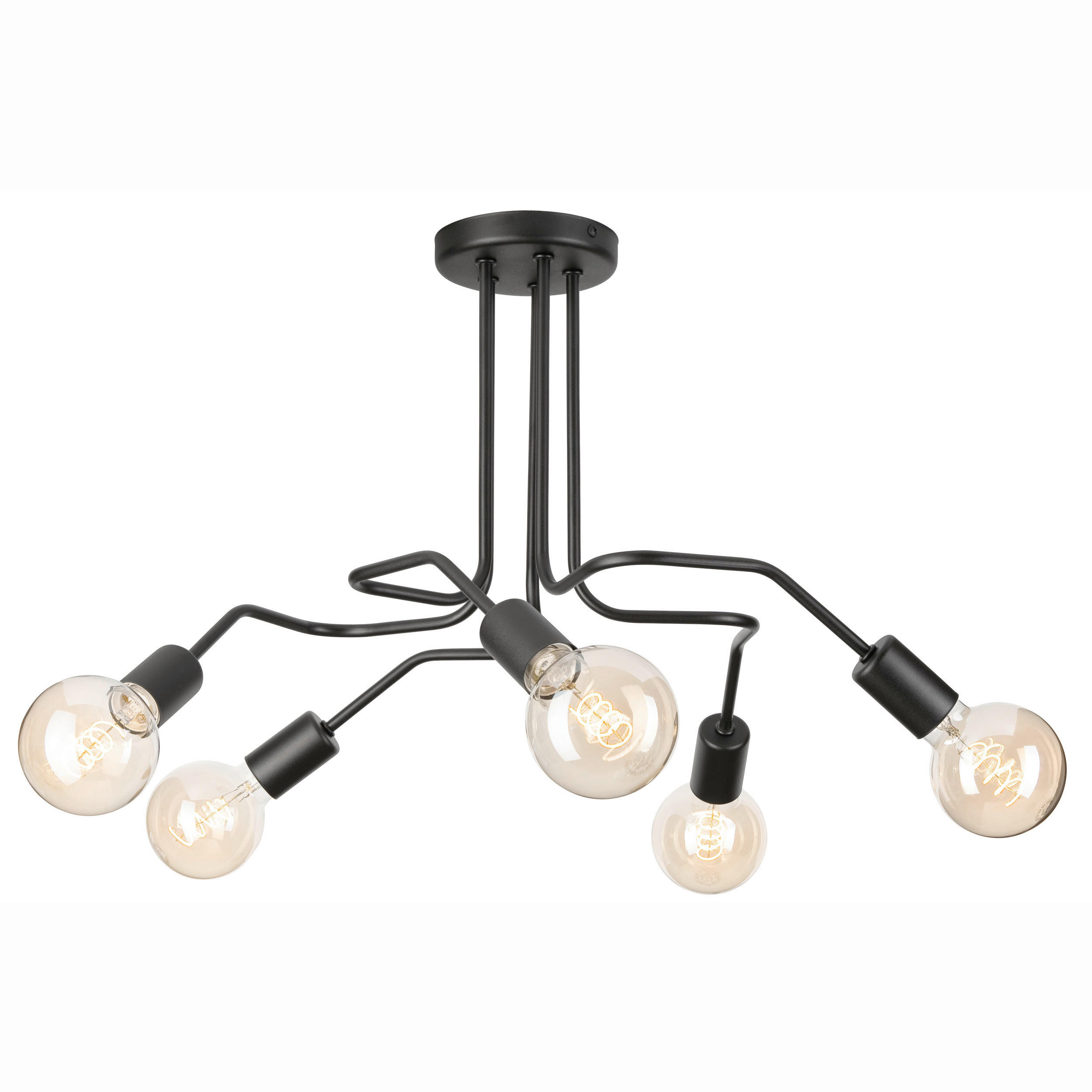 XXXLutz Deckenleuchte Domino Schwarz Hochglanz 40 cm
