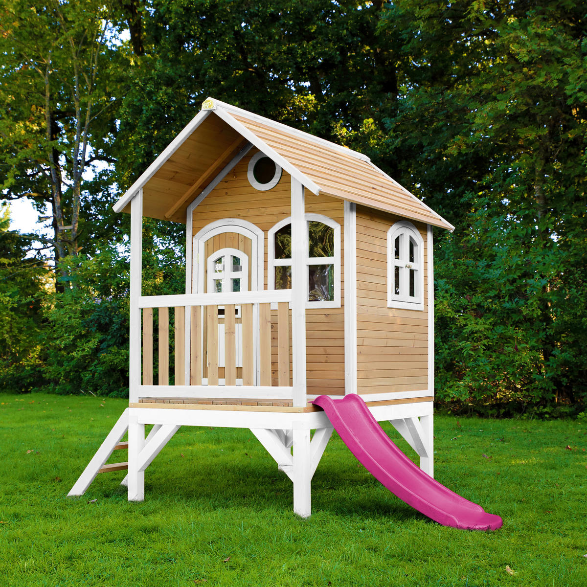 SPIELHAUS 287/231/191 cm  - Lila/Rot, KONVENTIONELL, Holz (287/231/191cm) - Ambia Garden