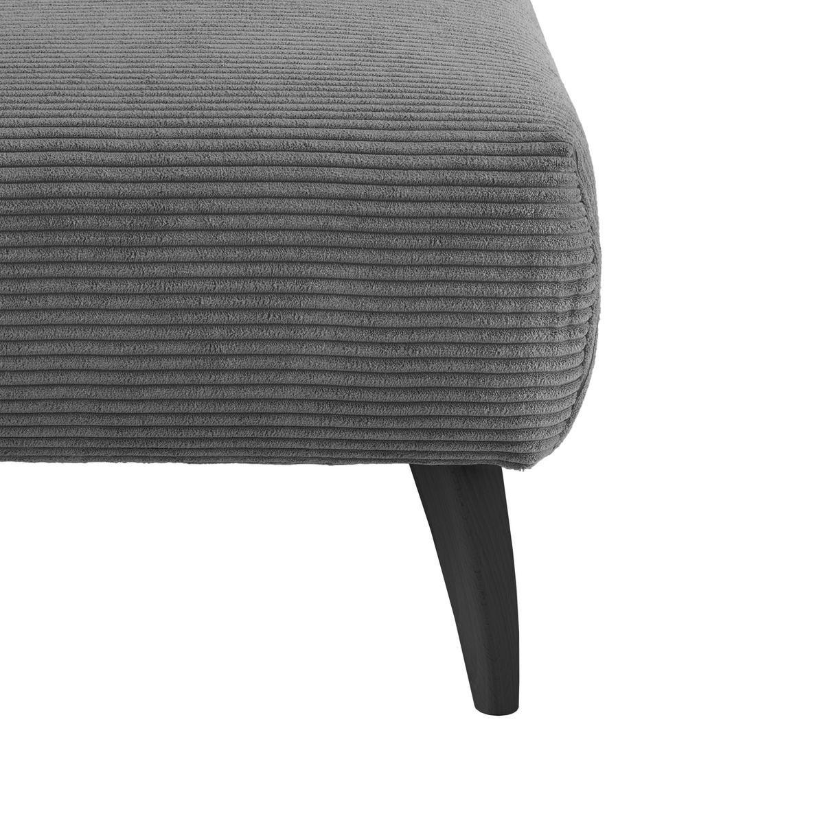 HOCKER Cord Buche, Fichte, Kiefer Grau  - Schwarz/Grau, MODERN, Holz/Textil (66/44/66cm) - MID.YOU