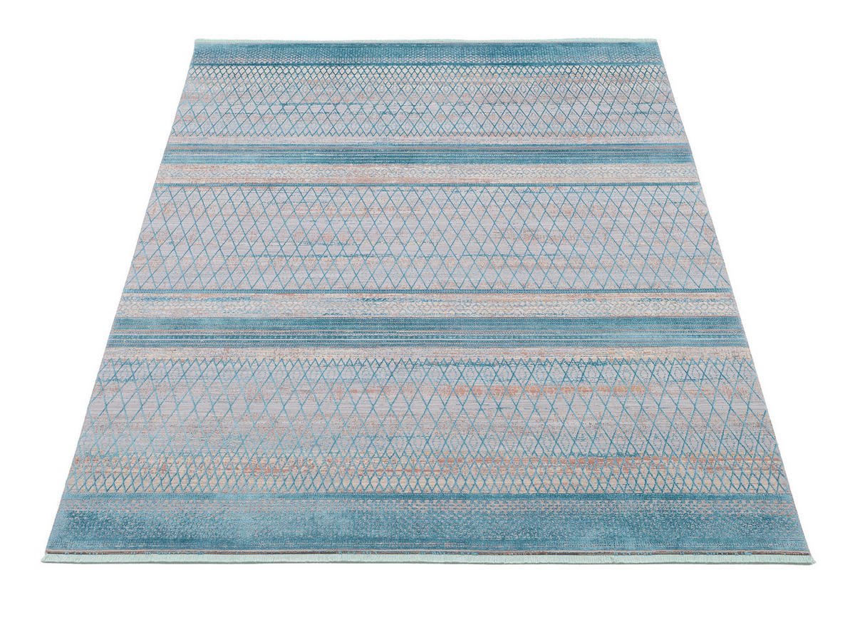 WEBTEPPICH 140/190 cm Tinto Maestro Grau, Türkis  - Türkis/Grau, Design, Textil (140/190cm) - Dieter Knoll