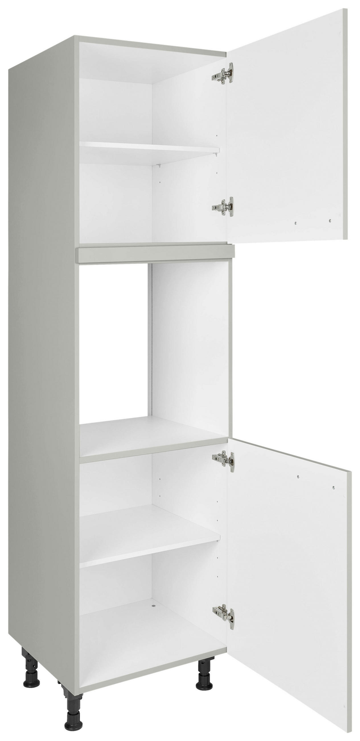 GERÄTEUMBAUSCHRANK 60/216,6/58 cm in Grau - Edelstahlfarben/Grau, MODERN, Holzwerkstoff/Metall (60/216,6/58cm) - Nobilia