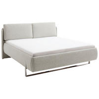 POLSTERBETT 140/200 cm,  in Creme,  - Chromfarben/Creme, Design, Textil/Metall (140/200cm) - Esposa