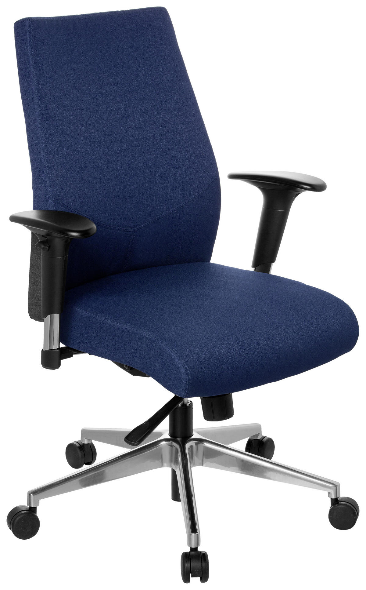 OTOČNÁ ŽIDLE, plochá tkanina, černá, tmavě modrá - černá/barvy hliníku, Moderní, kov/textil (57/116/51cm) - MID.YOU