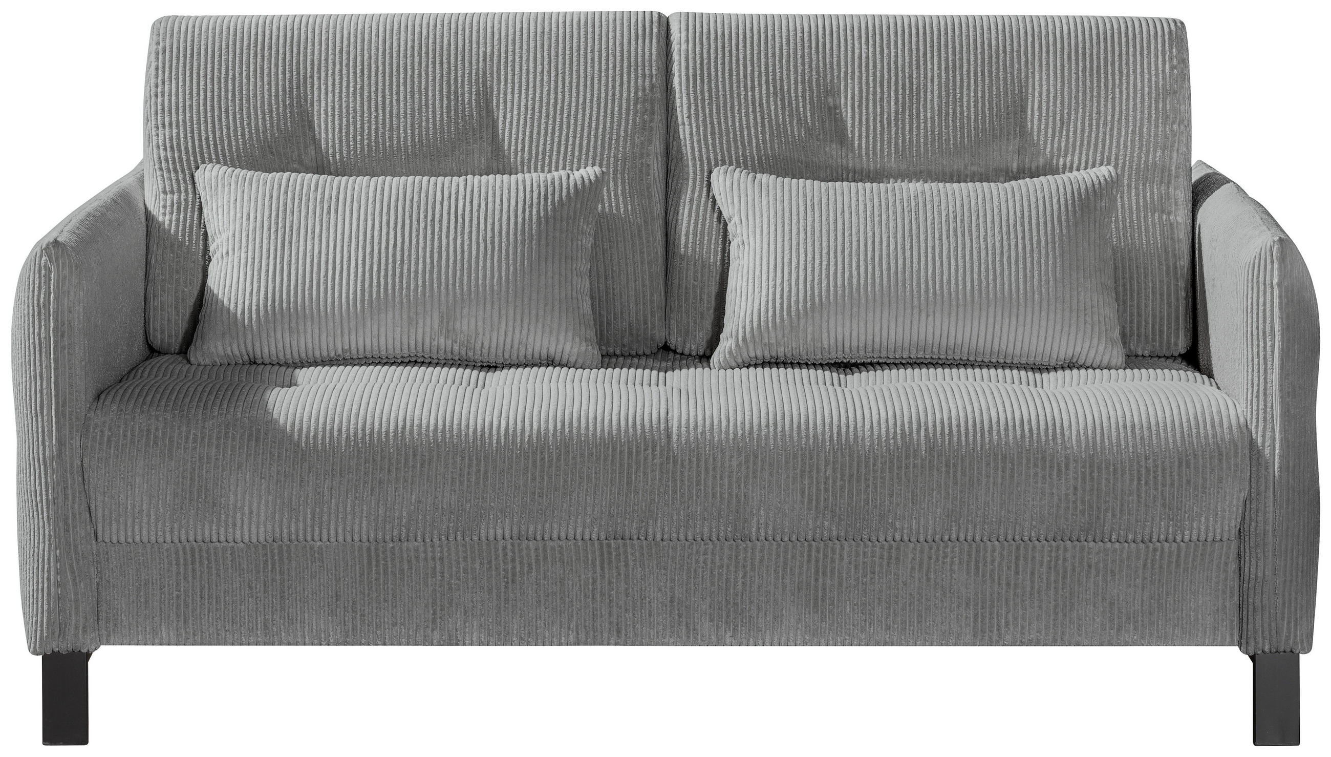 SCHLAFSOFA Cord Graphitfarben  - Schwarz/Graphitfarben, Design, Textil/Metall (170/88/110cm) - Novel