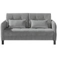 SCHLAFSOFA Cord Graphitfarben  - Schwarz/Graphitfarben, Design, Textil/Metall (170/88/110cm) - Novel