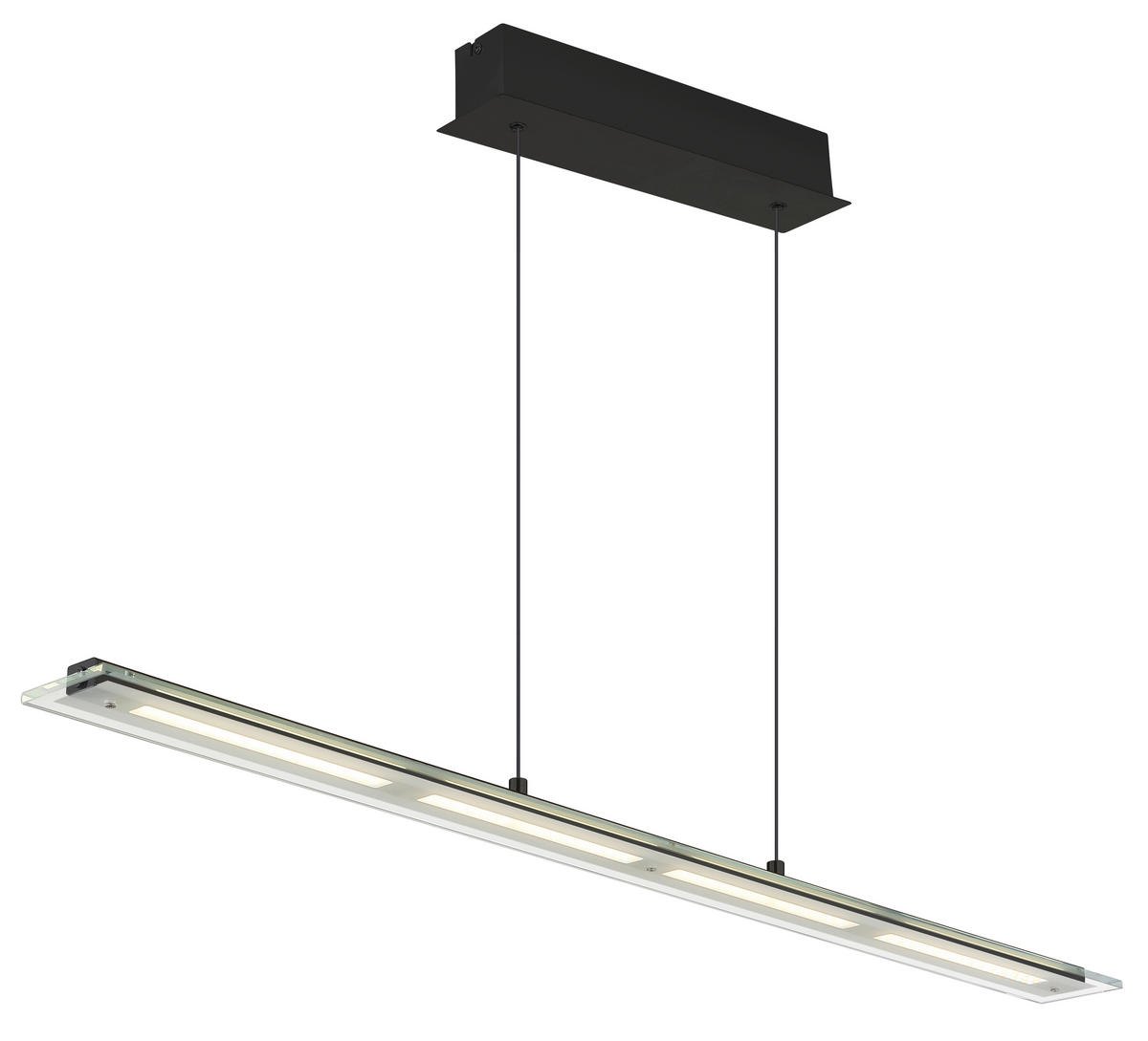 LED-HÄNGELEUCHTE Novak 115/9/150 cm  - Klar/Schwarz, Design, Glas/Kunststoff (115/9/150cm) - Globo