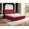POLSTERBETT 180/200 cm,  in Dunkelrot, gepolstertes Kopfteil, Lattenrost, Bettkasten,  - Chromfarben/Schwarz, MODERN, Holz/Kunststoff (180/200cm) - Chameo