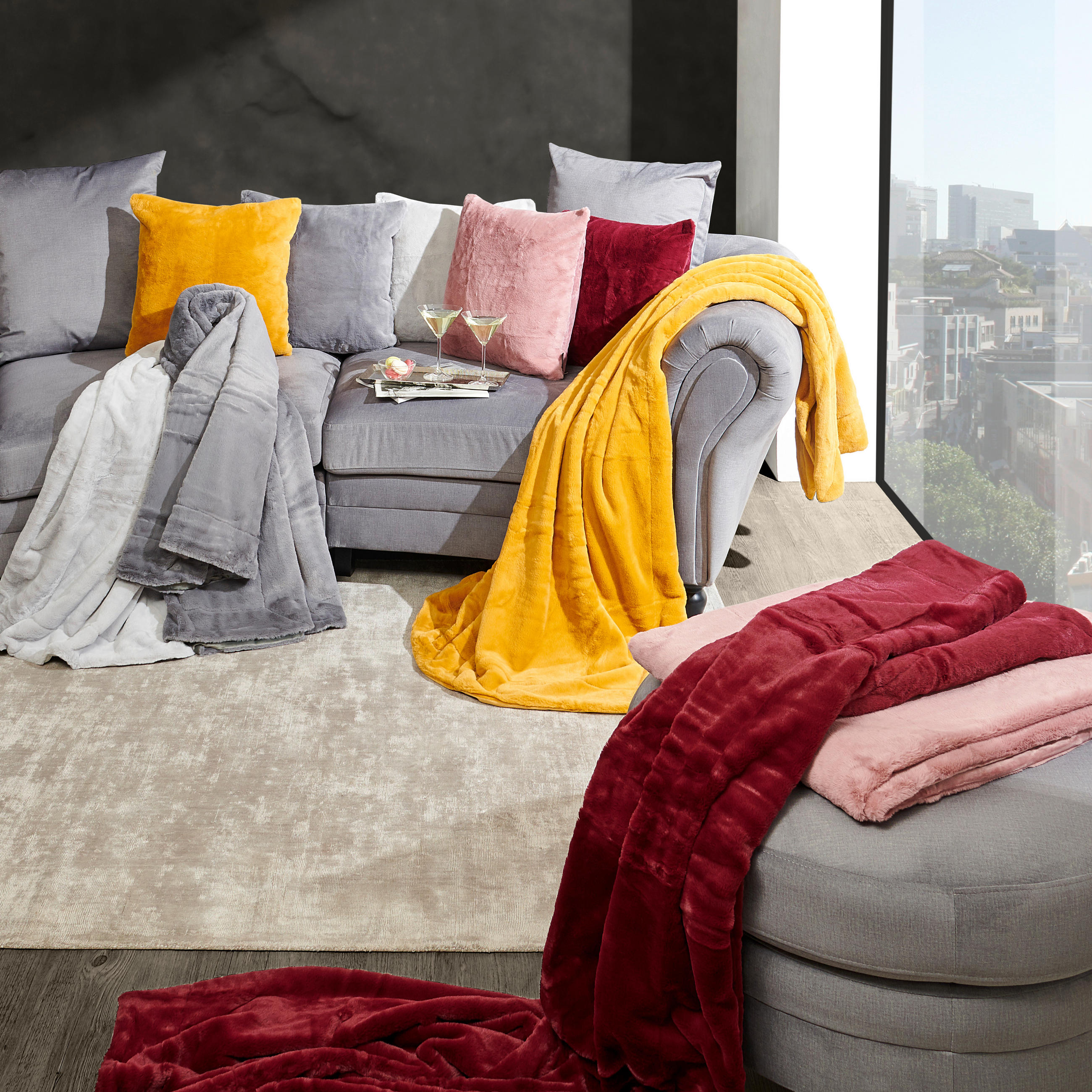 FELLDECKE Yukon 150/200 cm  - Lila, Design, Textil (150/200cm) - Novel