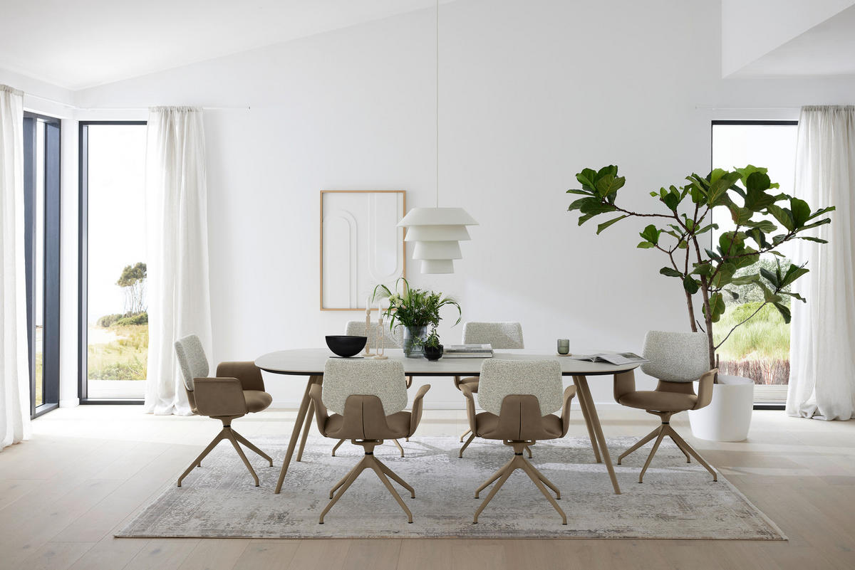 ARMLEHNSTUHL  in Echtleder naturbelassen  - Beige/Graubraun, Design, Leder/Textil (64/87/56,5cm) - Musterring