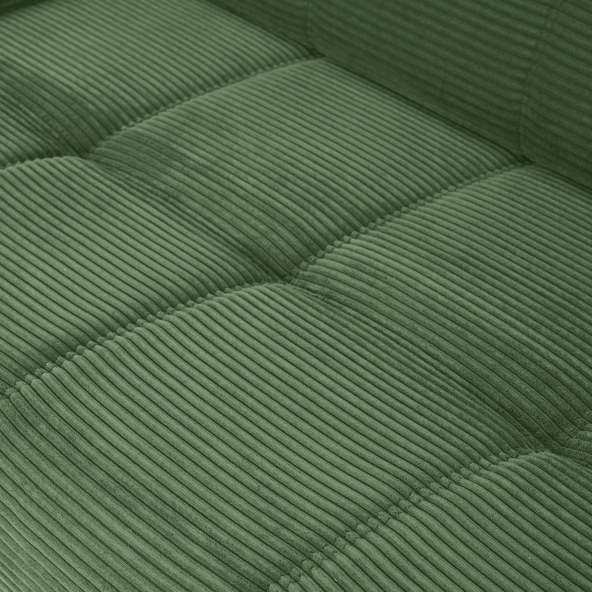 ECKSOFA in Cord Olivgrün  - Schwarz/Olivgrün, Konventionell, Textil/Metall (295/165cm) - Carryhome