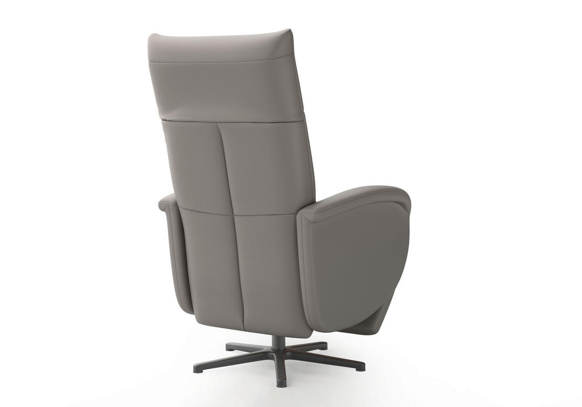 DREHSTUHL Mokka  - Schwarz/Mokka, MODERN, Leder/Metall (75/112/82cm) - Sit & More