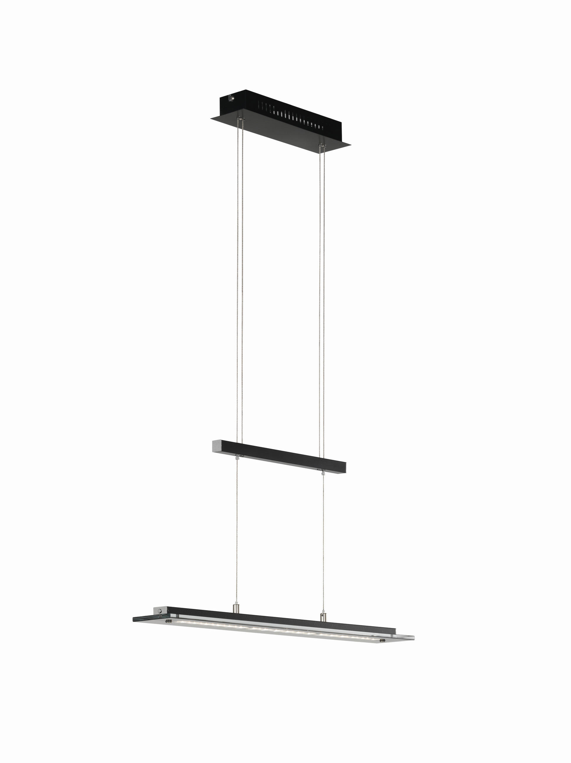 LED-HÄNGELEUCHTE 135/9/80-150 cm    - Chromfarben/Schwarz, Design, Glas/Metall (135/9/80-150cm) - Fischer & Honsel