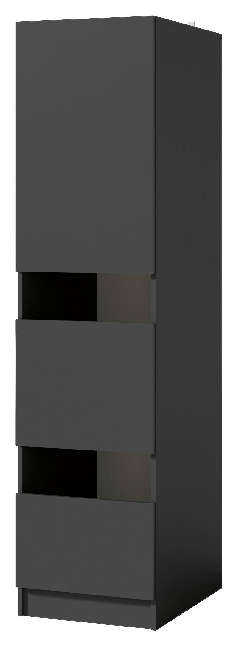 MEHRZWECKSCHRANK 50/200/68 cm  in Anthrazit  - Anthrazit/Schwarz, Design, Holzwerkstoff/Metall (50/200/68cm) - Milino
