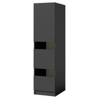 MEHRZWECKSCHRANK 50/200/68 cm  in Anthrazit  - Anthrazit/Schwarz, Design, Holzwerkstoff/Metall (50/200/68cm) - Milino
