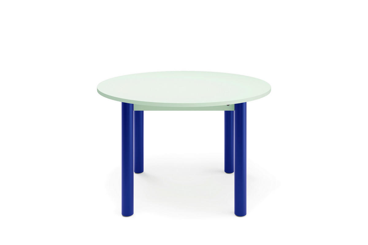 ESSTISCH in Metall, Holzwerkstoff 120/120/76 cm  - Blau/Salbeigrün, Natur, Holzwerkstoff/Metall (120/120/76cm) - Tom Tailor