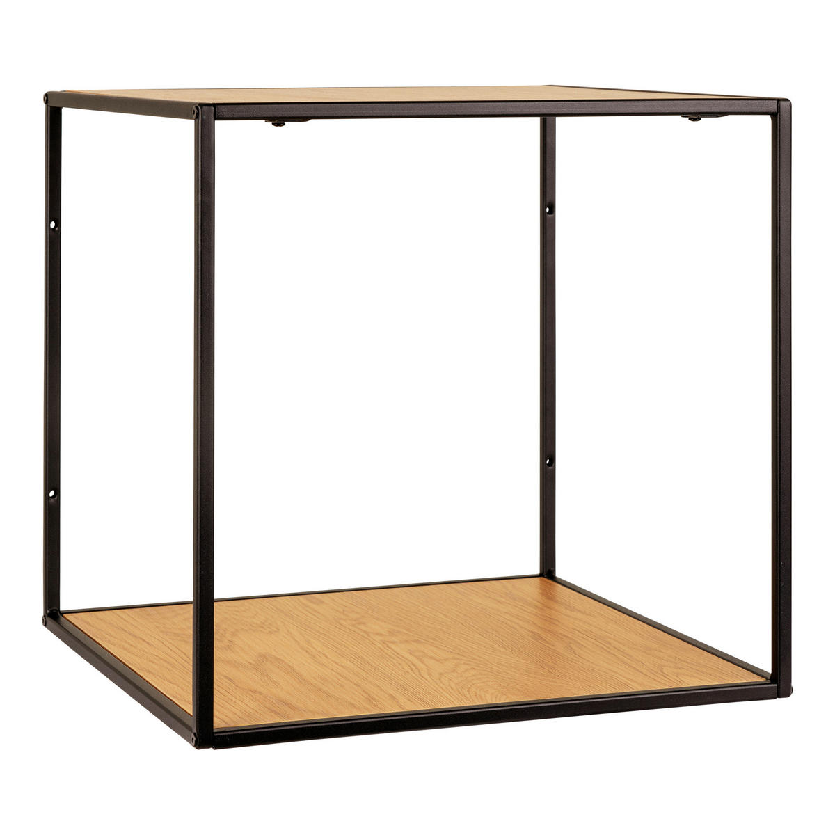 WANDREGAL 36/36/36 cm  - Schwarz/Braun, Design, Holz/Metall (36/36/36cm)