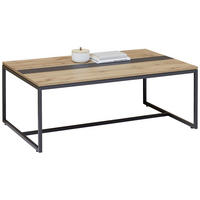 COUCHTISCH in Holzwerkstoff 110/70/42,4 cm  - Eichefarben/Schwarz, Design, Holzwerkstoff/Metall (110/70/42,4cm) - Hom`in
