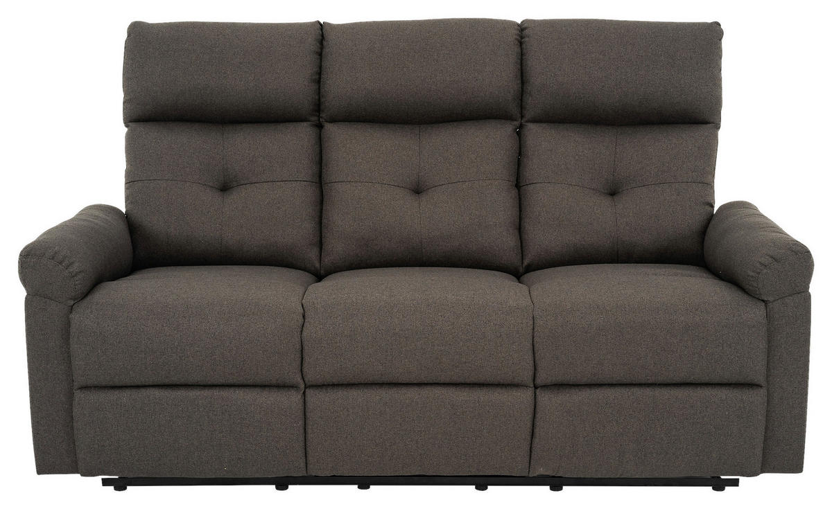 SITZGARNITUR Webstoff Graubraun  - Graubraun/Schwarz, KONVENTIONELL, Kunststoff/Textil - P & B