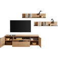 WOHNWAND  in Eichefarben  306/185/44 cm  - Eichefarben/Anthrazit, Natur, Glas/Holz (306/185/44cm) - Valnatura