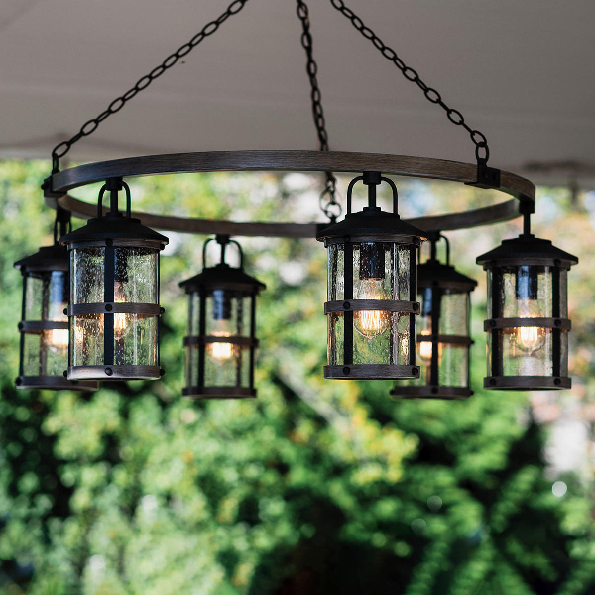 KRONLEUCHTER 94.9/92.7 cm    - Zinkfarben/Grau, Konventionell, Glas/Metall (94.9/92.7cm) - Elstead Lighting