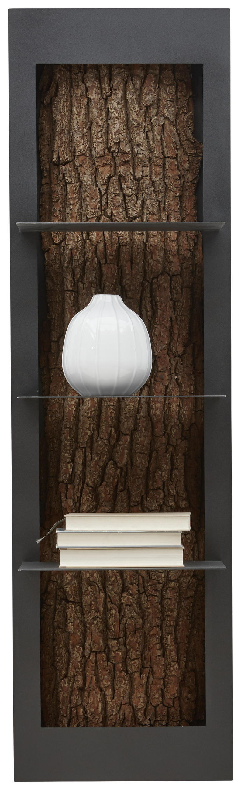 HÄNGEELEMENT Kerneiche vollmassiv Anthrazit, Eichefarben  - Eichefarben/Anthrazit, Design, Holz/Metall (38,5/134,5/29cm) - Valnatura