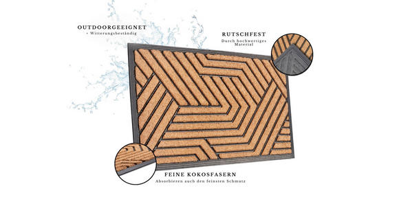 KOKOSMATTE 45/75 cm Mix Mats  - Hellbraun/Schwarz, Basics, Naturmaterialien/Kunststoff (45/75cm) - Esposa