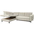 ECKSOFA in Webstoff Ecru  216/297 cm  - Ecru/Schwarz, Design, Holz/Textil (216/297cm) - Xora