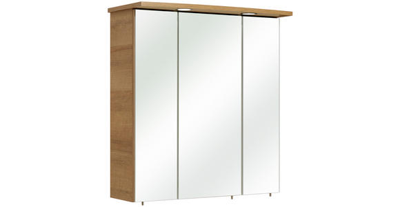 SPIEGELSCHRANK 65/72/20 cm  - Chromfarben/Eichefarben, KONVENTIONELL, Glas/Holzwerkstoff (65/72/20cm) - Xora