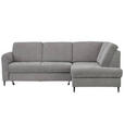 ECKSOFA in Chenille Grau  - Schwarz/Grau, MODERN, Holz/Textil (241/184cm) - Carryhome