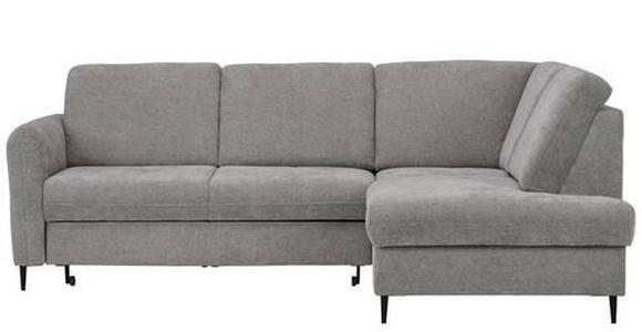 ECKSOFA in Chenille Grau  - Schwarz/Grau, MODERN, Holz/Textil (241/184cm) - Carryhome