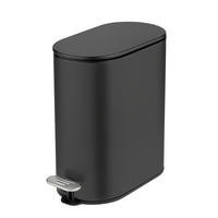 KOŠ S NÁŠLAPNÝM PEDÁLEM   - černá, Basics, kov/plast (14/28,5/29cm) - Wenko