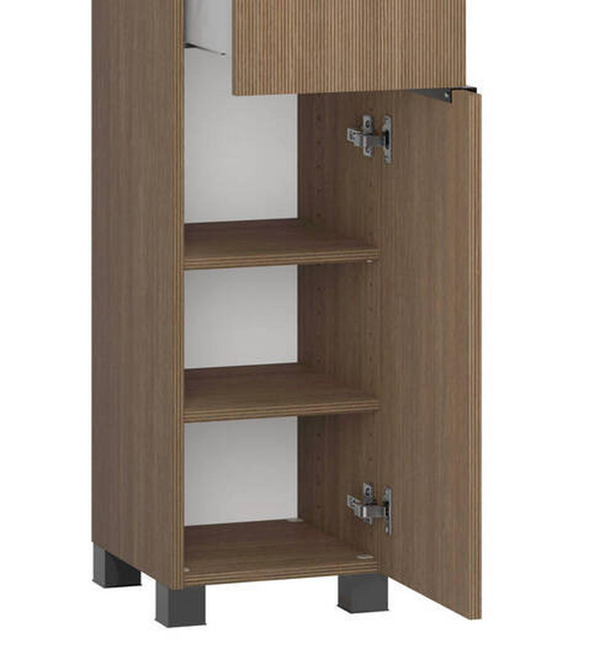 HOCHSCHRANK 30/180/35 cm  - Dunkelbraun/Schwarz, Natur, Holzwerkstoff/Kunststoff (30/180/35cm) - Held