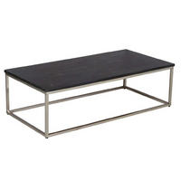SOFFBORD i metall, sten  - silver/svart, Design, metall/sten (130/39/64cm) - Livetastic