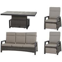 LOUNGEGARNITUR 4-teilig   72/103/160 cm Aluminium  - Basics, Keramik/Kunststoff (72/103/160cm) - Siena Garden