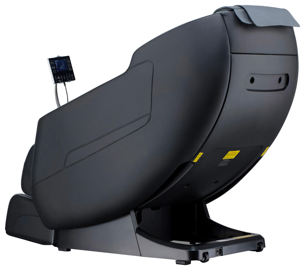 MASSAGESESSEL Fixed po Series  mit Lederlook Grau, Schwarz Relaxfunktion, Liegefunktion, Netzbetrieb, Massagefunktion, USB-Anschluss, ausziehbare Fußstütze, automatische Rückholfunktion, Bluetooth-Lautsprecher, inklusive Armlehnen, Nackenkissen abnehmbar Rückenkissen, Nackenstütze, Sitzkissen, Relaxfunktion, Fußteilverstellung, Nackenkissen  - Schwarz/Grau, KONVENTIONELL, Kunststoff/Textil (136/74,5/104,6cm) - Novel