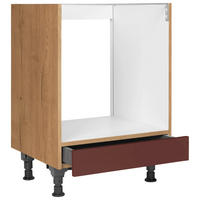 HERDUMBAUSCHRANK 60,0/87,0/56,0 cm  in Rot, Eichefarben  - Eichefarben/Rot, MODERN, Holzwerkstoff (60,0/87,0/56,0cm) - Nobilia