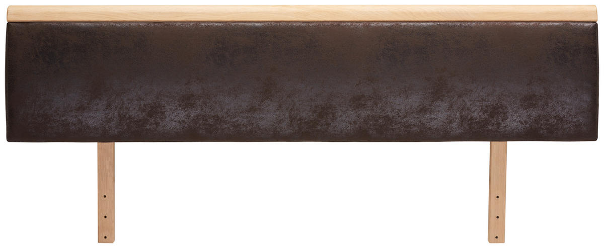 KOPFTEIL  in Braun, Eichefarben  - Eichefarben/Braun, Natur, Holz/Textil (97/44/2,5cm) - Linea Natura