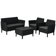 LOUNGEGARNITUR 8-teilig - Graphitfarben/Grau, Design, Kunststoff/Textil - Ambia Garden