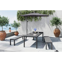 SONNENSCHIRM 300 cm   - Dunkelgrau, Trend, Textil/Metall (300cm) - Ambia Garden