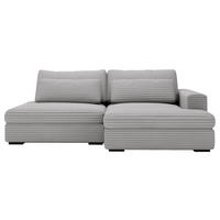 ECKSOFA in Cord Grau  - Schwarz/Grau, Design, Kunststoff/Textil (223/158cm) - Lomoco