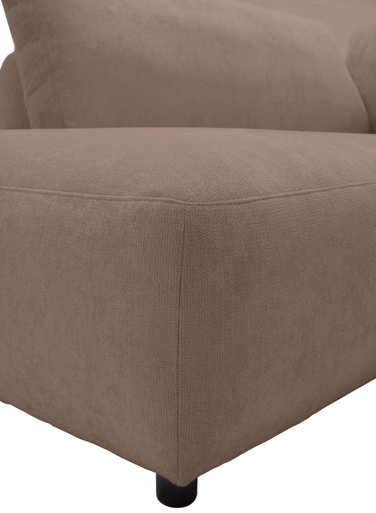 ECKSOFA Chenille Taupe  - Taupe/Schwarz, Konventionell, Kunststoff/Textil (224/307cm) - Hom`in