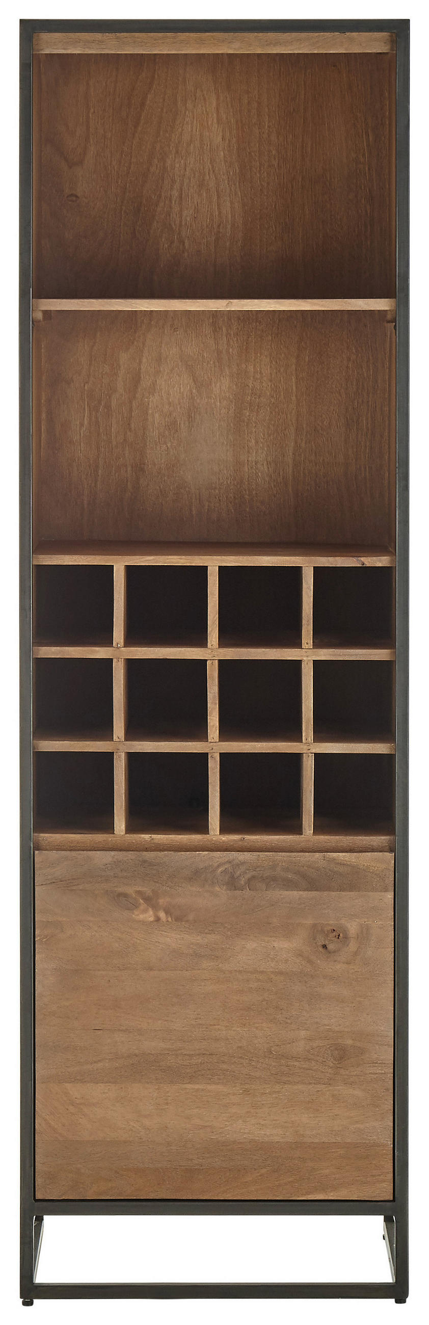 HIGHBOARD  in 57/187/40 cm  - Walnussfarben/Schwarz, LIFESTYLE, Holz/Metall (57/187/40cm) - MID.YOU