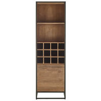 HIGHBOARD  in 57/187/40 cm  - Walnussfarben/Schwarz, LIFESTYLE, Holz/Metall (57/187/40cm) - MID.YOU